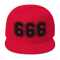 Black 666 The Number of the Beast Evil Embroidered Flat Bill Cap embroidered snapback hat, product image 23