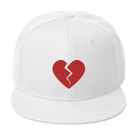 Red Broken Heart Valentine's Day Embroidered Flat Bill Cap embroidered snapback hat, product image 36