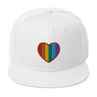 Gay Pride Rainbow Colors Heart Embroidered Flat Bill Cap embroidered snapback hat, product image 36