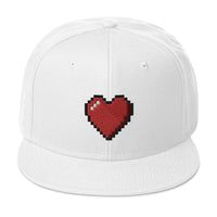 Retro 8 Bit Video Game Pixelated Heart Embroidered Flat Bill Cap embroidered snapback hat, product image 36