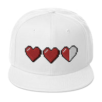 3 Heart Meter Retro 8 Bit Video Game Pixelated Embroidered Flat Bill Cap embroidered snapback hat, product image 36