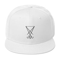 Black Sigil of Lucifer Symbol The Seal of Satan Embroidered Flat Bill Cap embroidered snapback hat, product image 35