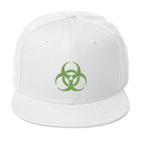 Green Bio Hazard Symbol Warning Sign Embroidered Flat Bill Cap embroidered snapback hat, product image 35