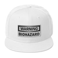 Warning Sign Bio Hazard Zombie Apocalypse Embroidered Flat Bill Cap embroidered snapback hat, product image 35