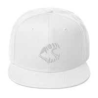 White Vampire Novelty Halloween Fangs Embroidered Flat Bill Cap embroidered snapback hat, product image 35