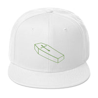 Green Toe Pincher Coffin with Cross Embroidered Flat Bill Cap embroidered snapback hat, product image 35