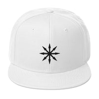 Black The Symbol of Chaos Embroidered Flat Bill Cap embroidered snapback hat, product image 35