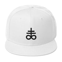 Black Leviathan Cross of Satan Occult Symbol Embroidered Flat Bill Cap embroidered snapback hat, product image 35