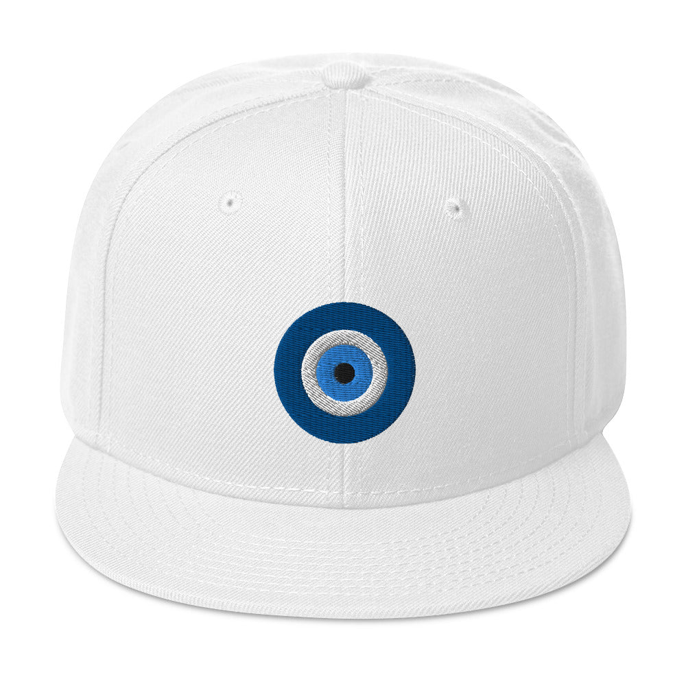 The Evil Eye Classic Embroidered Flat Bill Cap Snapback Hat