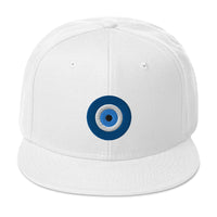 The Evil Eye Classic Embroidered Flat Bill Cap embroidered snapback hat, product image 35