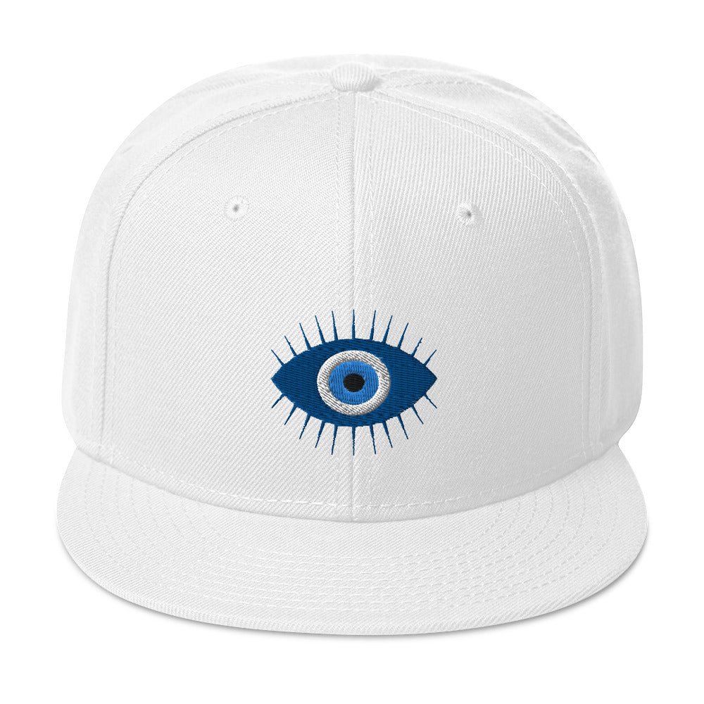 The Curse of the Evil Eye Embroidered Flat Bill Cap Snapback Hat