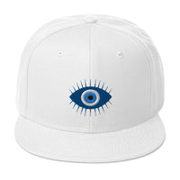 The Curse of the Evil Eye Embroidered Flat Bill Cap embroidered snapback hat, product image 35