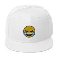 Tears of Joy Emoji Crying Emoticon Embroidered Flat Bill Cap embroidered snapback hat, product image 35