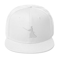 Ronin Samurai Warrior Swordsman Embroidered Flat Bill Cap embroidered snapback hat, product image 35
