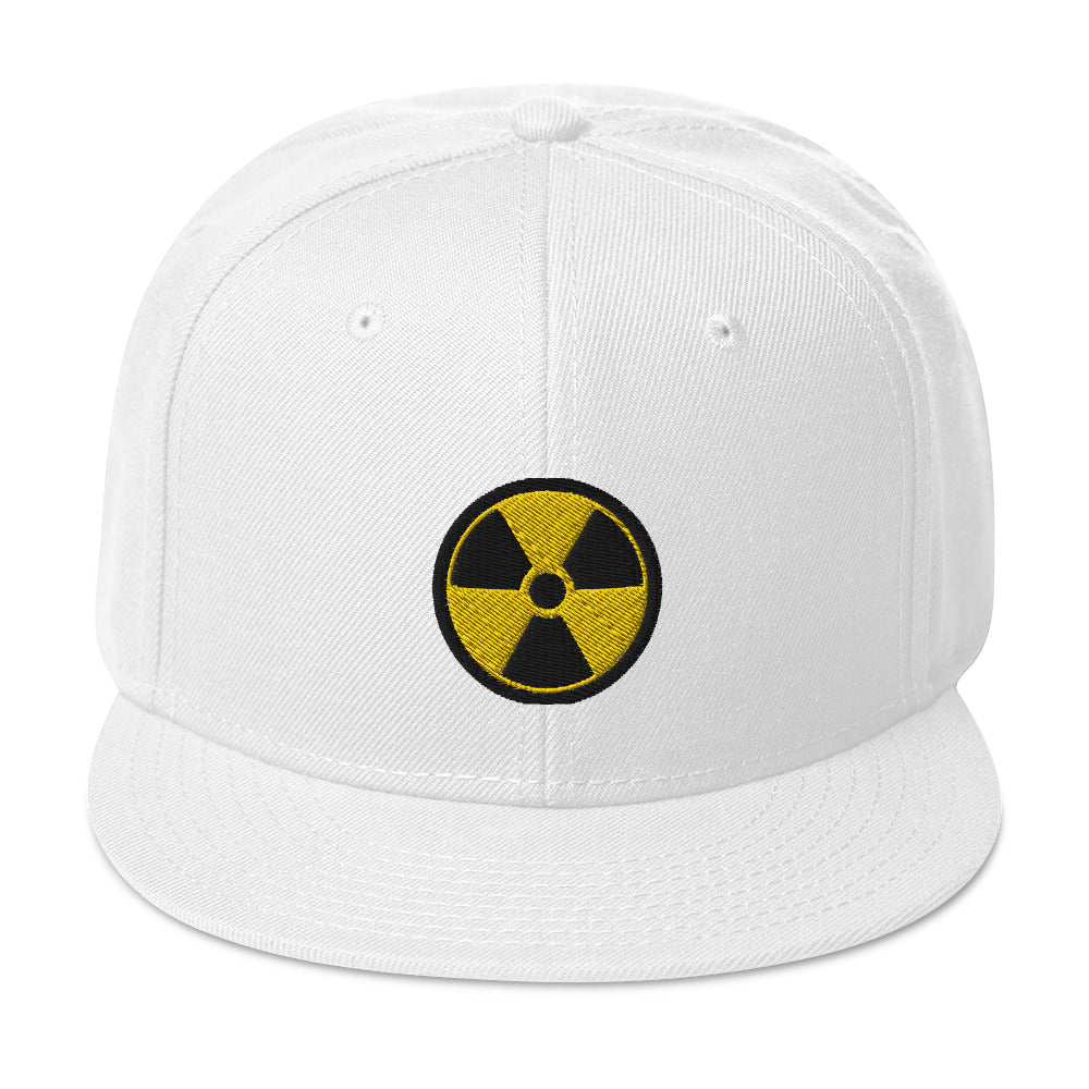 Radioactive Sign Embroidered Doomsday Prepper Flat Bill Cap Snapback Hat
