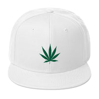 Pot Leaf Marijuana Embroidered Cannabis Flat Bill Cap embroidered snapback hat, product image 35