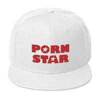 Red Porn Star Logo Embroidered Flat Bill Cap embroidered snapback hat, product image 35