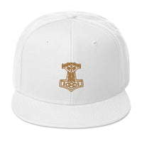 Sepia Tone Odin War Hammer Norse Mythology Embroidered Flat Bill Cap embroidered snapback hat, product image 35