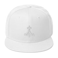 Viking God of Thunder Hammer Mjolnir Embroidered Flat Bill Cap embroidered snapback hat, product image 35