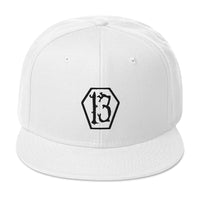 Black Coffin Number 13 Goth # Thirteen Embroidered Flat Bill Cap embroidered snapback hat, product image 35