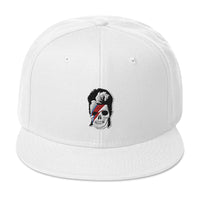 Lightning Bolt Skull David Bowie Embroidered Flat Bill Cap embroidered snapback hat, product image 35