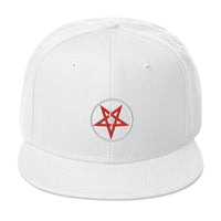 Lightning Bolt Inverted Pentagram Occult Embroidered Flat Bill Cap embroidered snapback hat, product image 35
