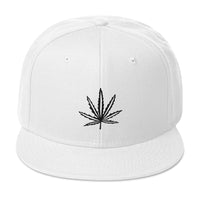 Black Pot Leaf Legalize Marijuana Cannabis Flat Bill Cap embroidered snapback hat, product image 35