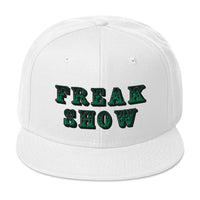 Green Circus Freak Show Embroidered Flat Bill Cap embroidered snapback hat, product image 35