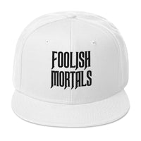 Black Foolish Mortals Haunted Mansion Embroidered Flat Bill Cap embroidered snapback hat, product image 35