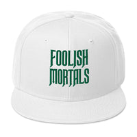Green Foolish Mortals Haunted Mansion Embroidered Flat Bill Cap embroidered snapback hat, product image 35