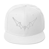 Flying Vampire Frame Bat Embroidered Flat Bill Cap embroidered snapback hat, product image 35