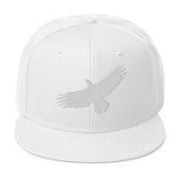 Flying Raven Black Bird Embroidered Flat Bill Cap embroidered snapback hat, product image 35