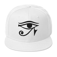 Black Eye of Ra Egyptian Goddess Embroidered Flat Bill Cap embroidered snapback hat, product image 35