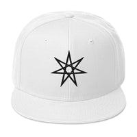Black Elven Star Witchcraft Symbol Embroidered Flat Bill Cap embroidered snapback hat, product image 35