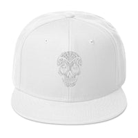 Dia De Los Muertos Day of the Dead Sugar Skull Flat Bill Cap embroidered snapback hat, product image 35