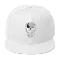 Death Skull Embroidered Horror Style Flat Bill Cap embroidered snapback hat, product image 35