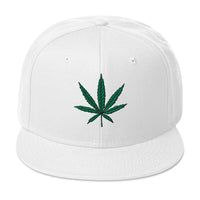 Cannabis Pot Leaf Marijuana Embroidered Flat Bill Cap embroidered snapback hat, product image 35