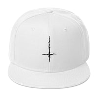 Black Inverted Cross Black Metal Style Embroidered Flat Bill Cap embroidered snapback hat, product image 35