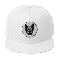 Black Cat Wiccan Pentagram Embroidered Flat Bill Cap embroidered snapback hat, product image 35