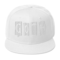 Black and White Vertical Stripe Goth Embroidered Flat Bill Cap embroidered snapback hat, product image 35