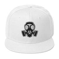 White Bio Hazard Gas Mask Embroidered Flat Bill Cap embroidered snapback hat, product image 35