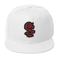 Red Ancient Chinese Dragon Embroidered Flat Bill Cap embroidered snapback hat, product image 35