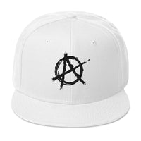 Black Anarchy Sign Punk Rock Chaos Embroidered Flat Bill Cap embroidered snapback hat, product image 35