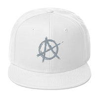Grey Anarchy Sign Punk Rock Chaos Embroidered Flat Bill Cap embroidered snapback hat, product image 35