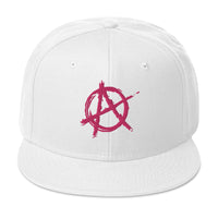 Pink Anarchy Sign Punk Rock Chaos Embroidered Flat Bill Cap embroidered snapback hat, product image 35