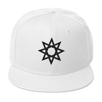 Black 8 Point Star Octagram Anu God Embroidered Flat Bill Cap embroidered snapback hat, product image 35