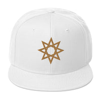 Gold 8 Point Star Octagram Anu God Embroidered Flat Bill Cap embroidered snapback hat, product image 35