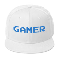 8 Bit Gamer Embroidered Flat Bill Cap embroidered snapback hat, product image 35