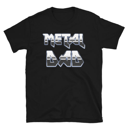 Metal Dad design on unisex T-shirt, front view