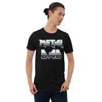 Metal Dad design on unisex T-shirt, front view